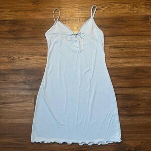 Vintage Baby Blue Slip Dress Lace Trim Nightgown Y2K Lingerie Women S Coquette